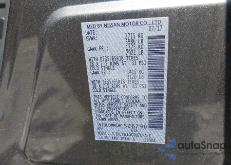 2017 Infiniti Qx60 from USA, damaged, VIN 5N1DL0MM5HC526796